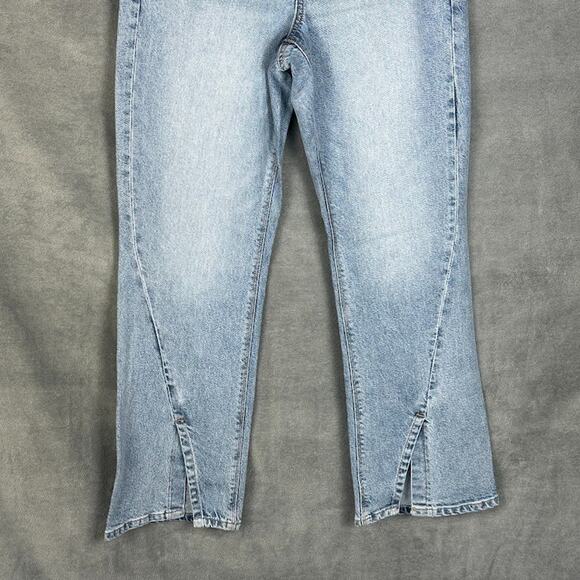 American Eagle Jeans Women 4 Blue Curvy 90s Bootcut Stretch Split Hem Light Wash - Picture 3 of 13